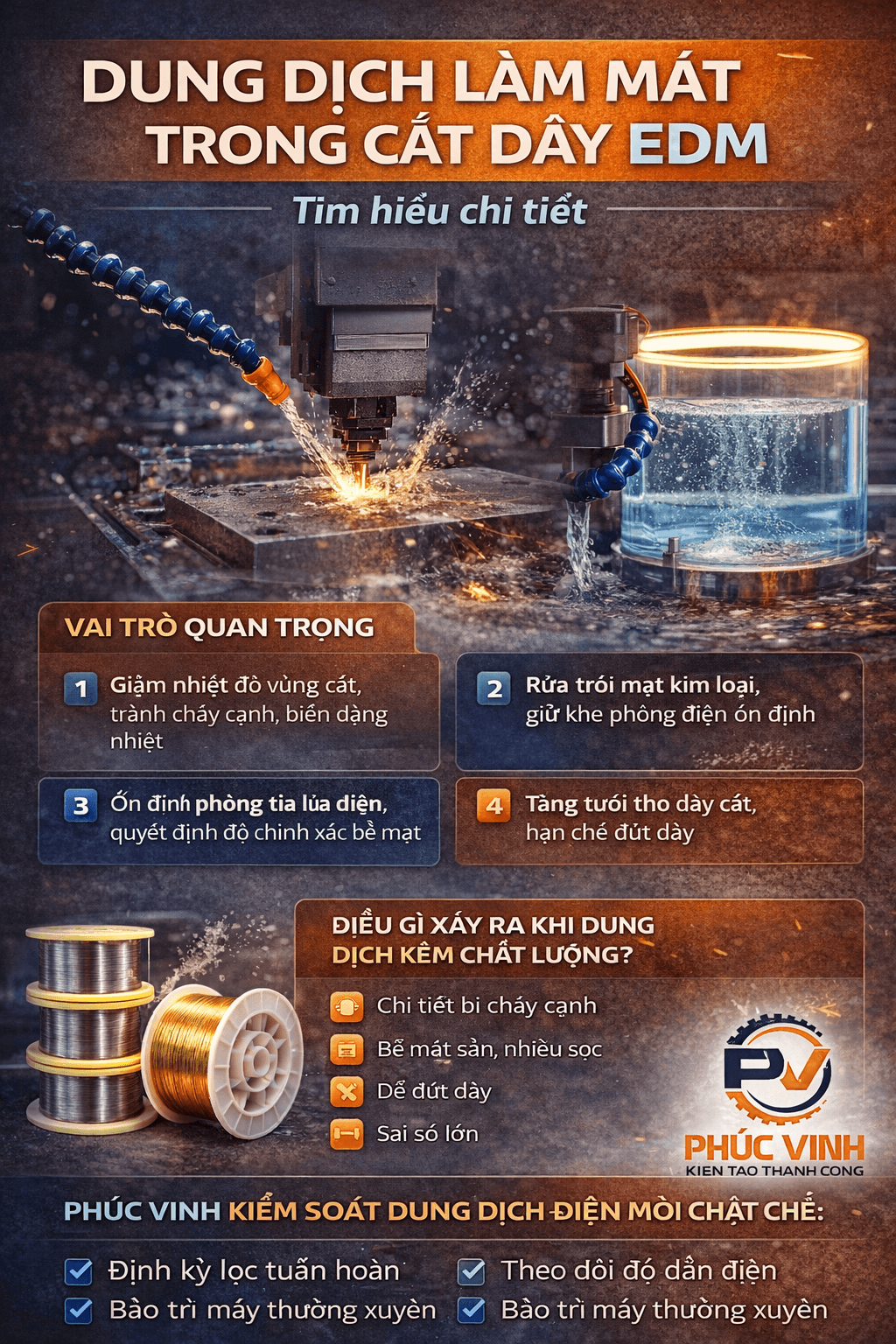 dung dịch làm mát trong cắt dây