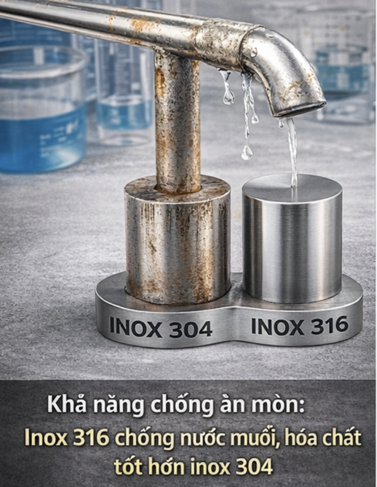 so sánh inox 304 và inox 316