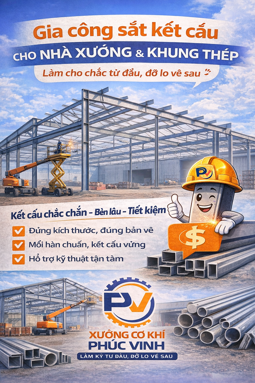 Dịch vụ gia công sắt kết cấu chất lượng