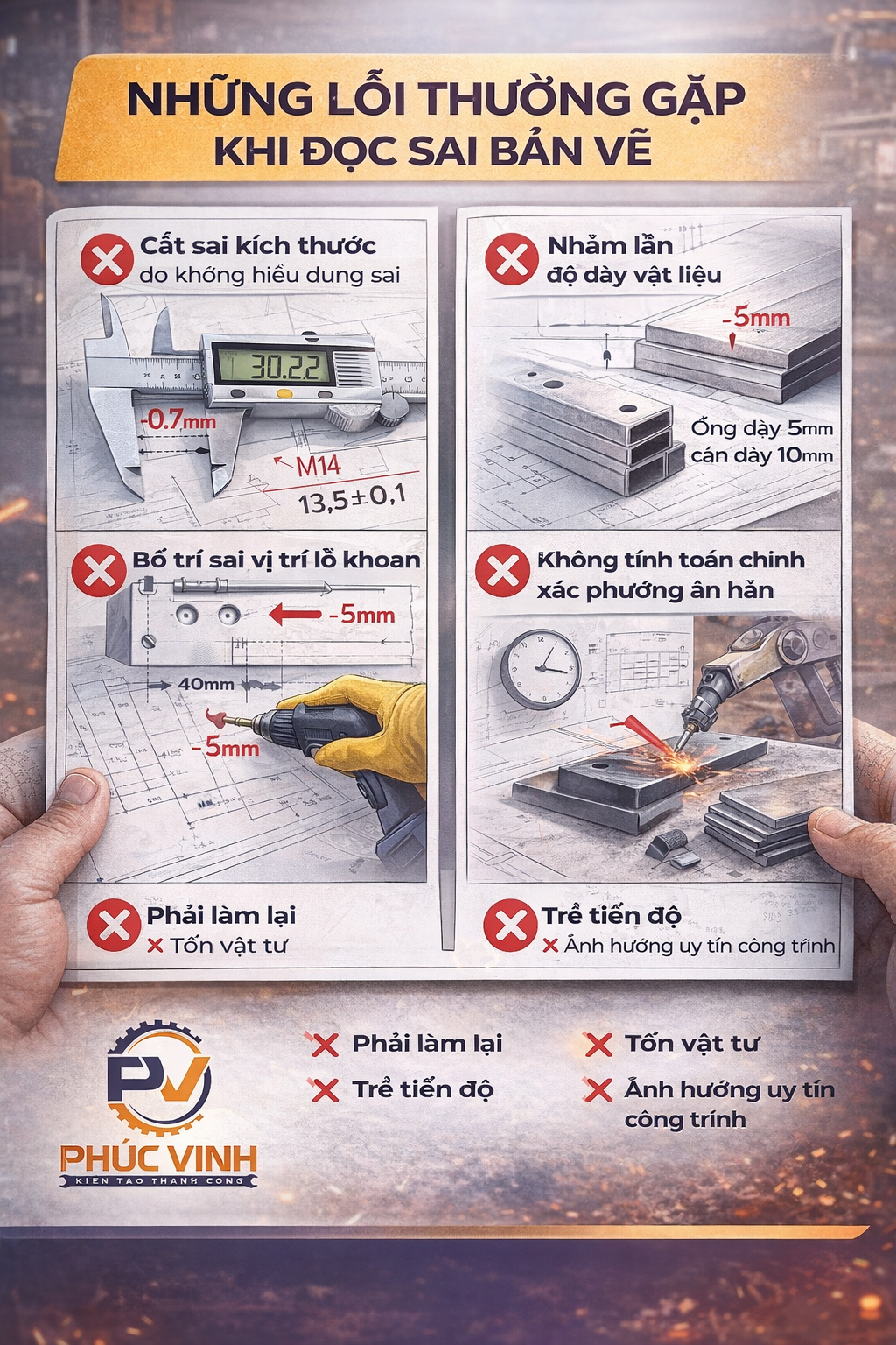 Những lỗi thường gặp khi đọc sai bản vẽ