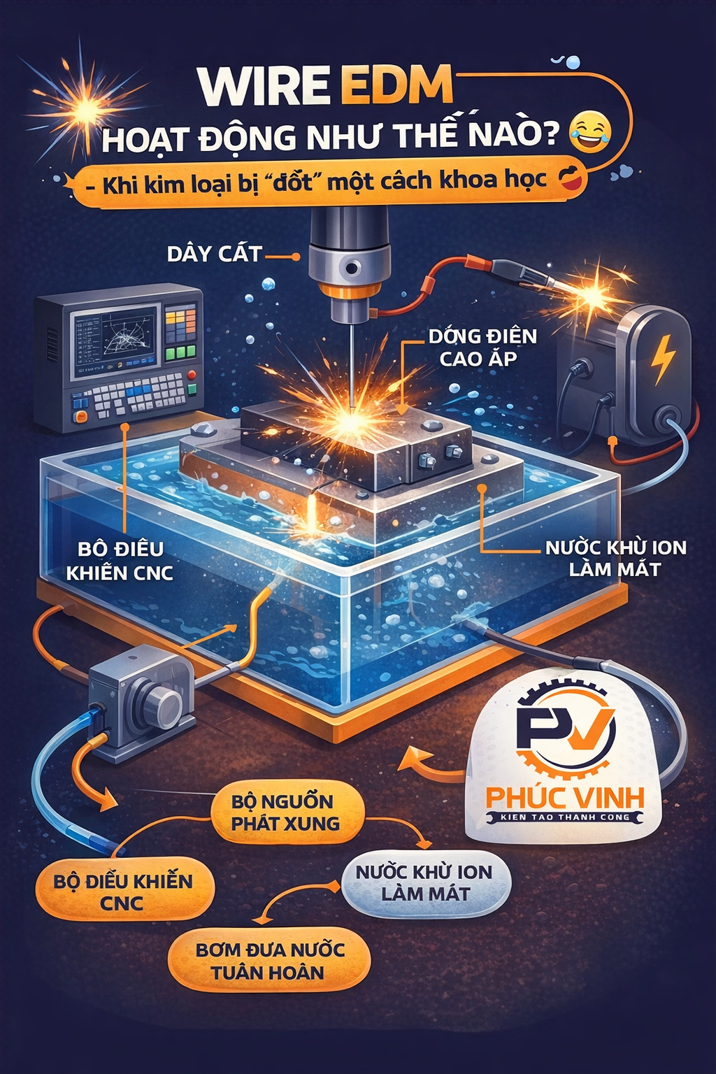 Quy trình cắt kim loại bằng Wire EDM
