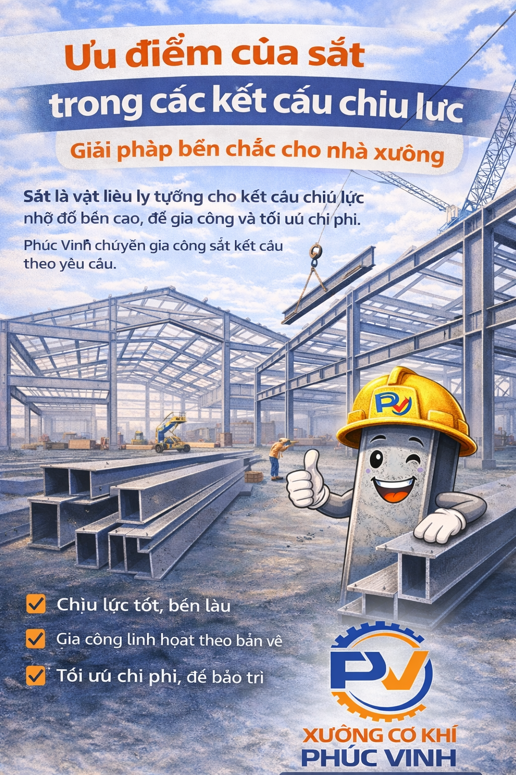 Ưu điểm của sắt trong kết cấu chịu lực