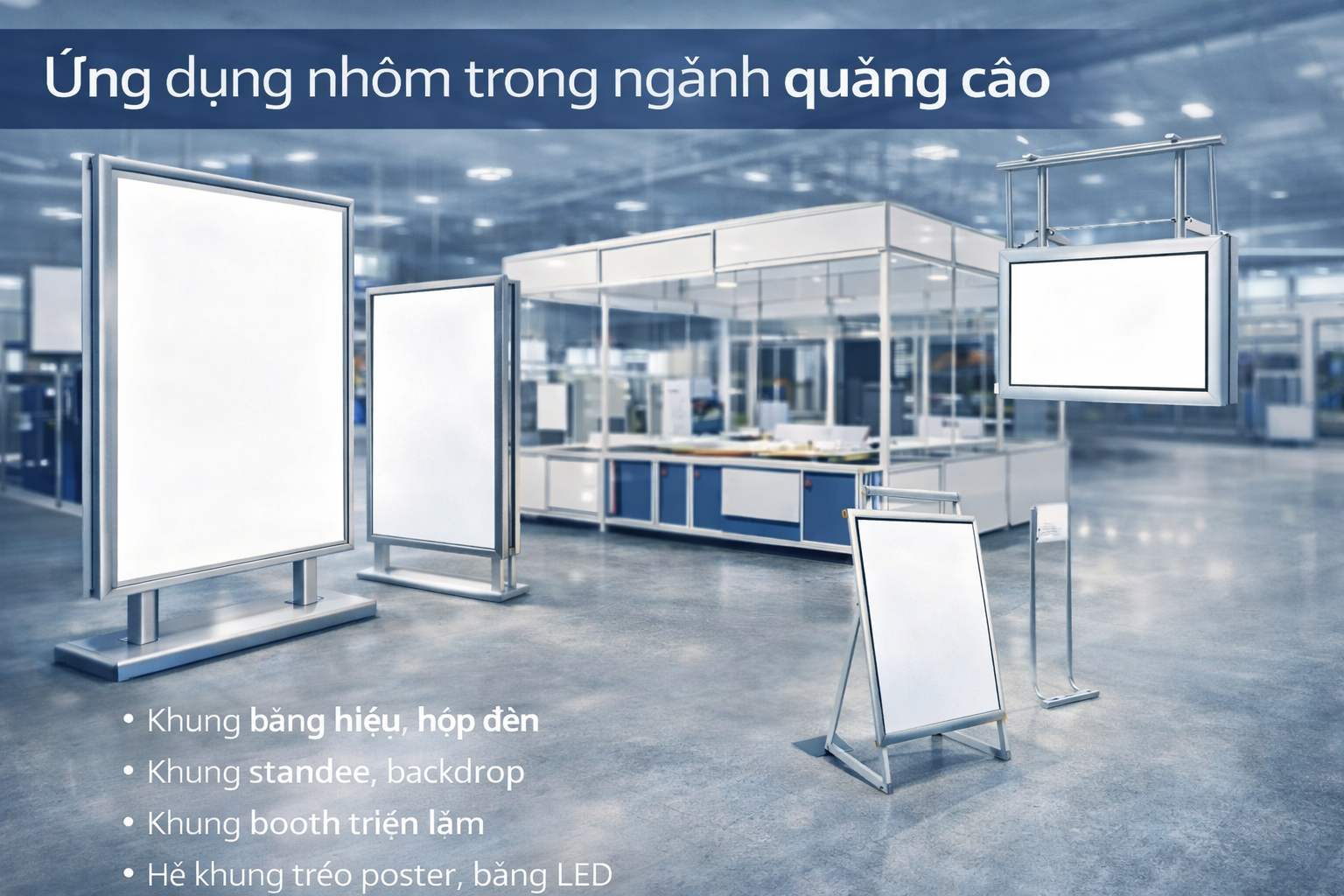 Ứng dụng nhôm trong ngành quảng cáo