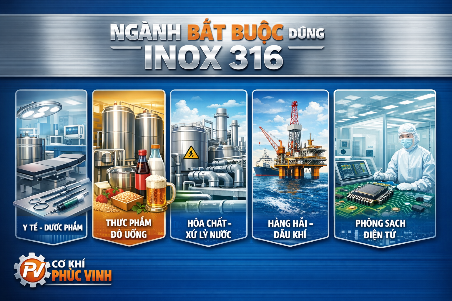 môi trường bắt đầu dùng inox 316